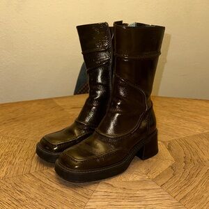 Miista Women's Dark Green Heeled Boots